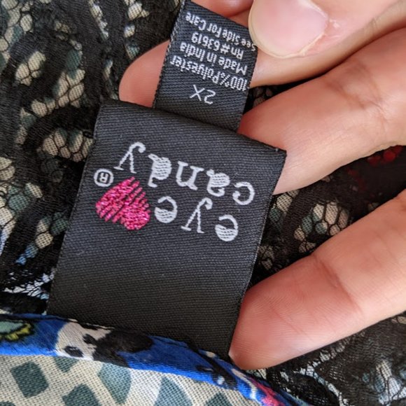 Eye Candy Blue and Black Lace Cover Up Size 2X - Picture 7 of 8